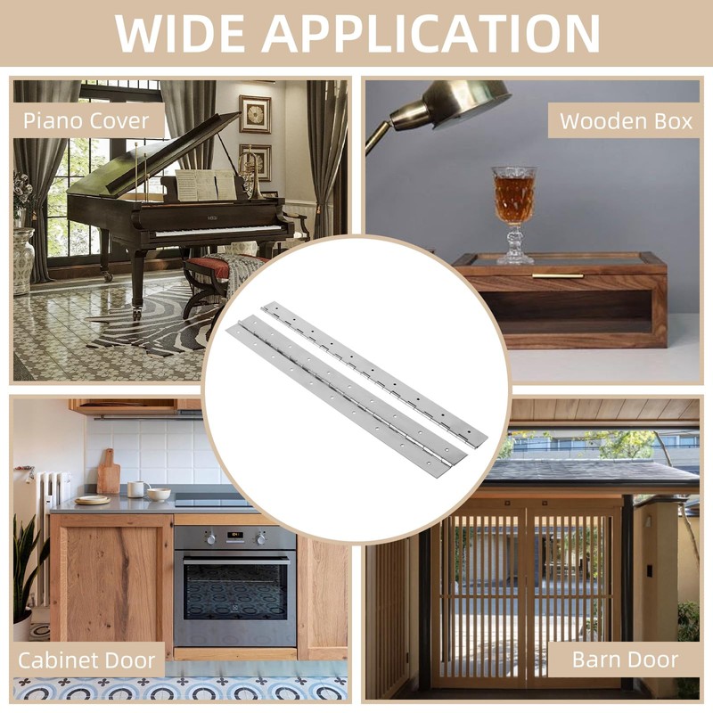 2 Pack Heavy Duty Piano Hinges, 36 Inch x 3