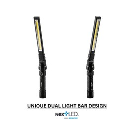 NextLED NT-7544 Heavy Duty Double-Sided Foldable, Cordless, Slim Magnetic Auto Mechanic Light. 400x2 Lumen, W/Top Portable Flashlight, Rechargeable Mechanic Light with Magnet, Aluminum Body, IPX4