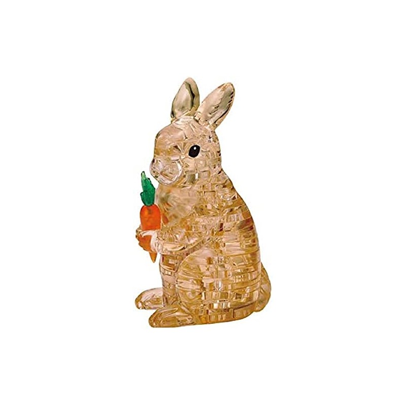 Crystal Puzzle | 3D Hase Braun | Transparentes Design |