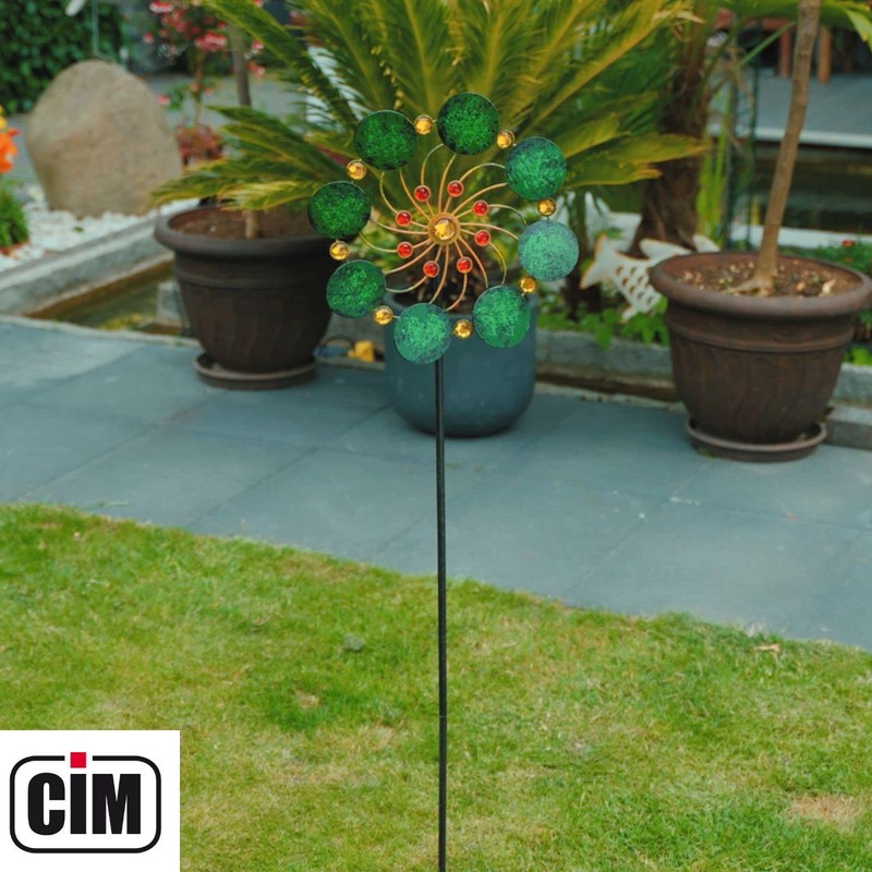CIM Metal Windmill - Exotic Flower - Diameter 34 cm,