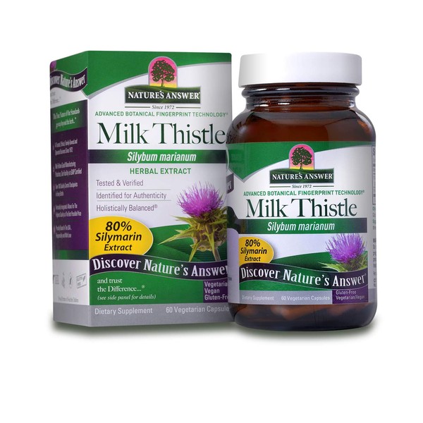 Nature's Answer Milk Thistle Capsules 60 Count - 80% Silymarin Seed Extract