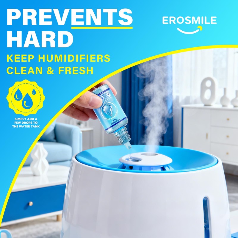 EROSMILE Humidifier Cleaner Drops [3 Pack] Humidifier Water Treatment Cleaning