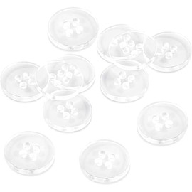 Pack of 12 Transparent Buttons for Sewing 0.45 inch Crafts Buttons 4 Hole Sewing Buttons 18L Clear Buttons Round Buttons Plastic Buttons for Dress Pants Shirt Skirt Blouse