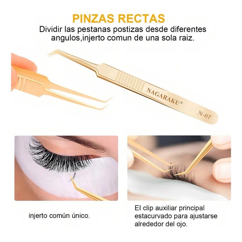 pinza L Nagaraku N-07 Para Pestañas De Volumen