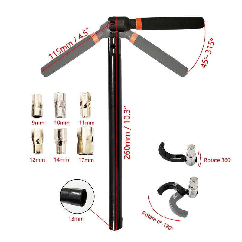 Young Wolf 9-17mm Wrench Socket Plumber Back Nut Tap with