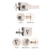 Probrico Brushed Nickel Passage Door Lever with Single Cylinder Deadbolts
