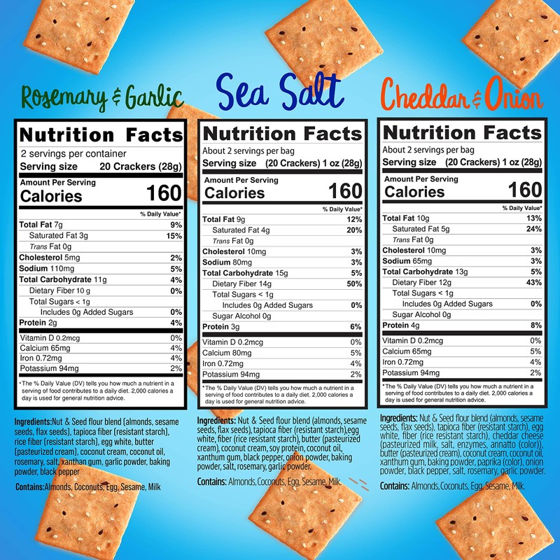 keto snacks Keto Crackers chips (variety) low carb Crackers Almond