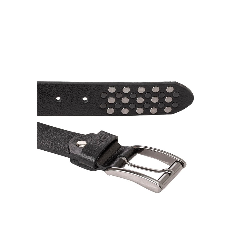 Genuine Leather Belt with Rivets Premium Quality, black