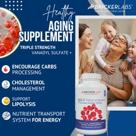 Bricker Labs Big-V Triple Strength Vanadyl Supplement: Vanadyl Sulfate 30 mg, Taurine 600 mg, Selenium, Chromium and Niacin, Blended Mineral Supplement, 180 Capsules
