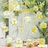 22Pcs First Communion Decorations Banners Hanging Swirls Honeycomb Table Centerpieces