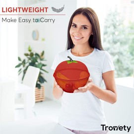 Trovety Apple-Shaped Fruit Basket Kitchen - Metal Wire Mesh Holder for Fruits & Vegetables - Large Protective Countertop Produce Cover, Keeps Flies Out - Cute & Unique Kitchen Accessories