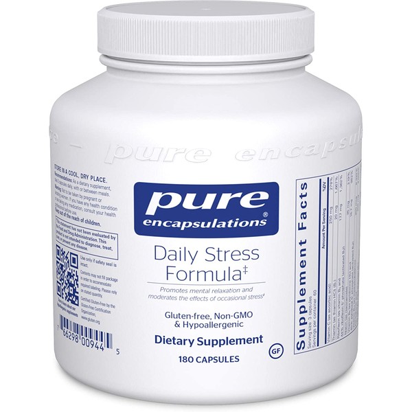Pure Encapsulations - Daily Stress Formula - Hypoallergenic Stress Defense Formula - 180 Capsules
