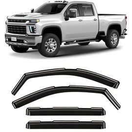 CLIM ART in-Channel Incredibly Durable Rain Guards for Chevy Silverado/Sierra 2500HD/3500HD 2020-2024 Crew Cab, Original Window Deflectors, Vent Window Visors, Vent Deflector, 4 pcs. - 620178