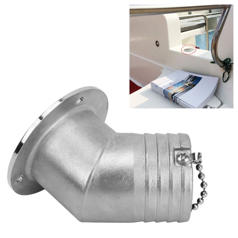 Angled Boat Deck Fill Cap 316 Stainless Steel Marine Deck