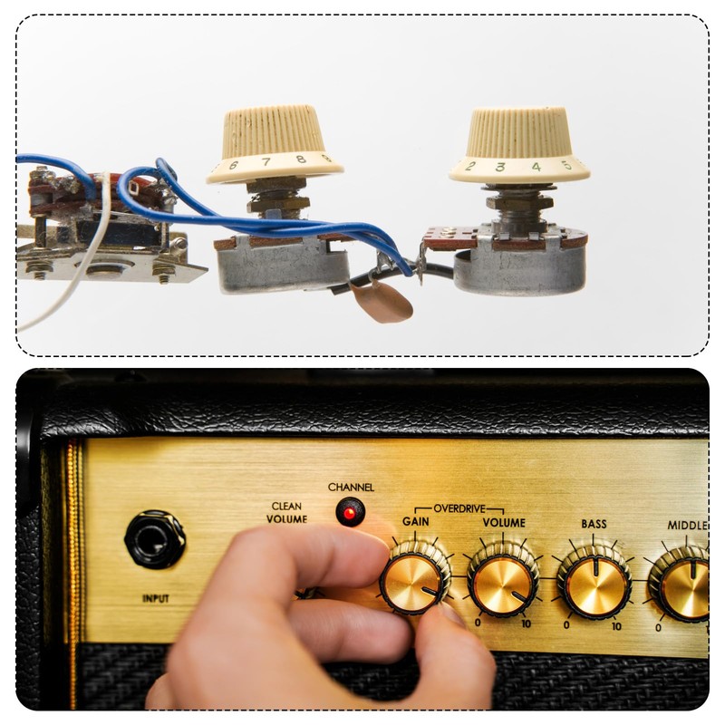 sourcing map 5 x Aluminium Volume Control Potentiometer Knurled Shaft