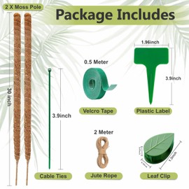 30 Inches Bendable 2 Pack Moss Pole Monstera Plant Support Stakes - Moss Poles for Climbing Plants, Plant Stakes for Indoor Plants - Coco Coir Pole Moss Stick for Monstera, Pothos.