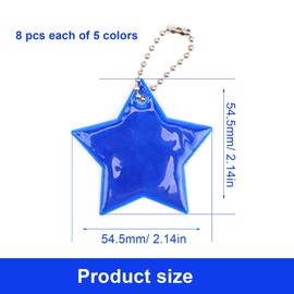 KLEHOPE Reflectors for Kids 40 Pieces Kids Reflective Accessory Reflective Keyring, Mixed Colors Reflector School Bag for Christmas Decoration Bicycles Stroller Keychain
