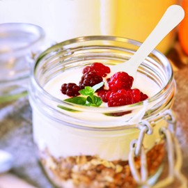 Gmark 100pc 3" Taster Spoons Plastic Mini Spoons, Ice Cream Spoons Dessert Spoons White 1 Box Set GM1002F