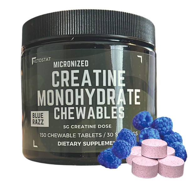 Ketostat Creatine Tablet Chews, Micronized Creatine Monohydrate 5G, (150ct) Creatine for Women & Men - Creatine Gummies/Gummy
