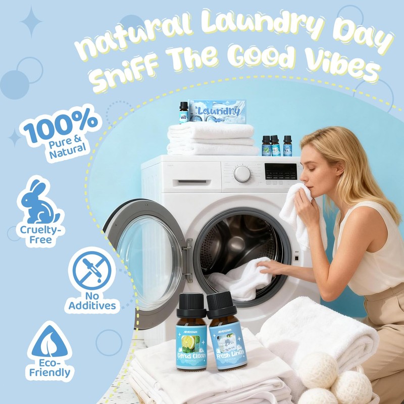 ARVIDSSON Laundry Collection Essential Oil Set, Natural Clean Essential Oils