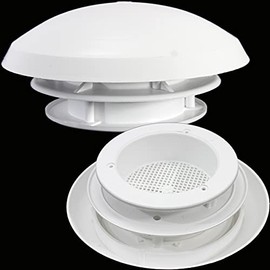 Roof Fan, Mushroom Fan, Fly Protection, Caravan, Motorhome, Caravan, Boat, White, 2 Pieces