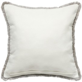 Nitori Decorative Home Cushion Cover Twin Fringe SC234 17.7 x 17.7 inches (45 x 45 cm), Gray NITORI 5785647