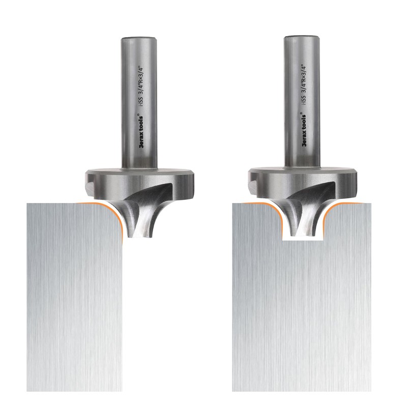 Jerax tools Corner Rounding End Mill Set, H.S.S. 8 Pcs