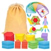 LovesTown 209 PCS Shapes Wooden Pattern Blocks for Kids, Geometric