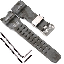Resin Watch Accessories Compatible with Casio G-shock GWG-1000 GWG1000 Mudmaster Men's Strap Sport Waterproof Replacement Bracelet (Camo Grey)