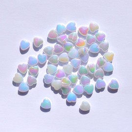 HERZWILD 800Pcs Heart Shape Plastic Beads - UV Resin White Laser Pony Beads for DIY Jewelry Craft Making Necklace Bracelet Earrings Key Chains Supplies