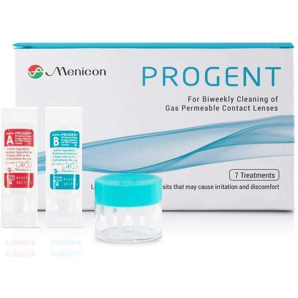 Menicon Progent Biweekly Contact Lens Cleaner - Removes Protein Deposits (7 Treatments)