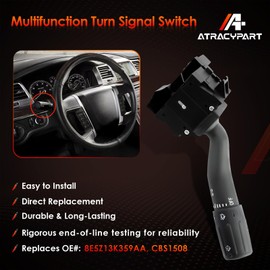 Multifunction Turn Signal Switch Windshield Wiper Lever High Beam Control, Compatible with 2005-2012 Ford Five Hundred Fusion Taurus, Lincoln MKZ MKS Zephyr, Mercury, Replaces# 8E5Z13K359AA