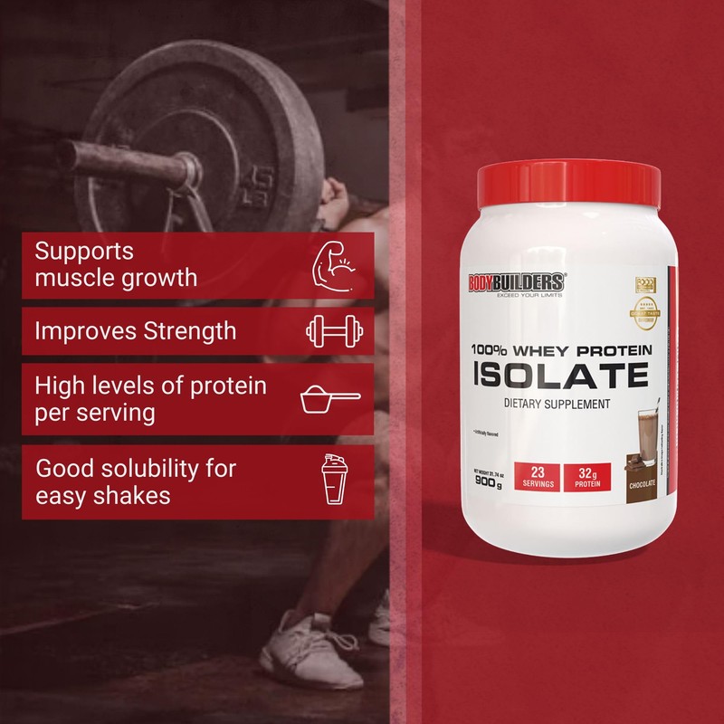 BODY BUILDERS Bodybuilders 100% Whey Protein Isolate Chocolate (1.98 lbs)