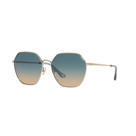 Coach HC7132 Sunglasses, Shiny Light Gold/Blue Yellow Gradient, 58 mm