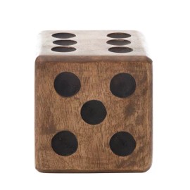 Creative Co-Op Mango Wood 4" Square Hand Carved Dice - Giant Dice Paperweight Bunco - Decor NEW