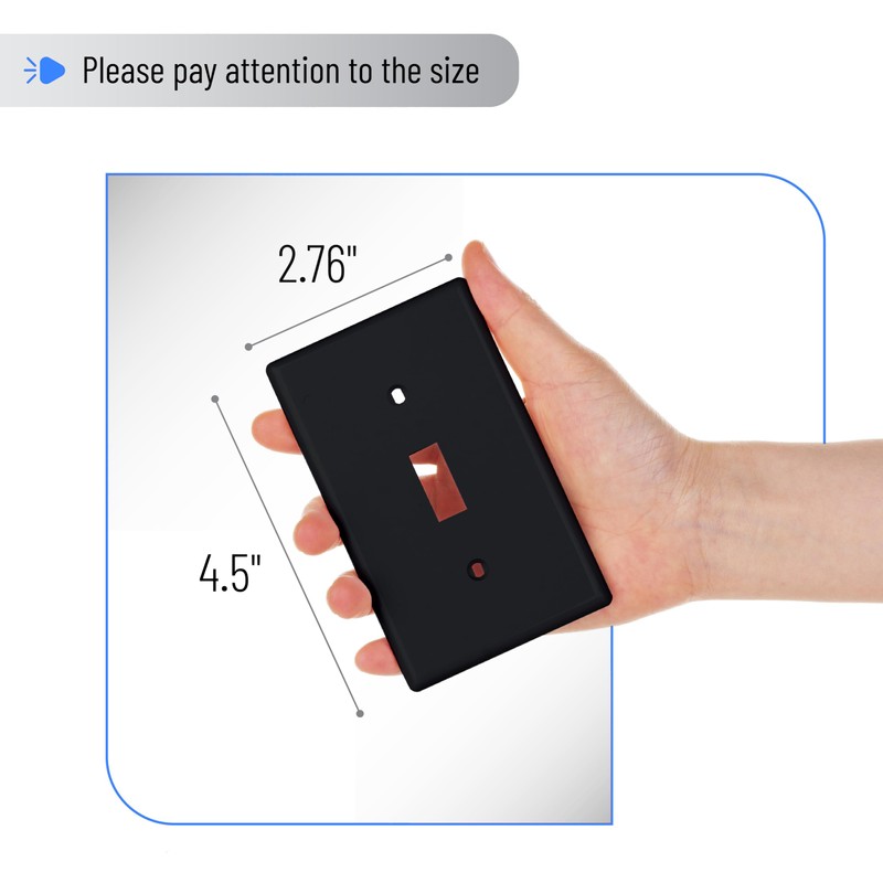 Bates- Light Switch Cover, Pack of 10, 1-Gang, Black, Single