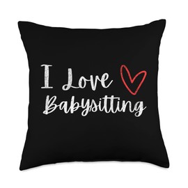 BW Love Babysitting Nanny Child Caregiver Worker Funny Love Babysitting Nanny Child Caregiver Care Worker Throw Pillow, 18x18, Multicolor