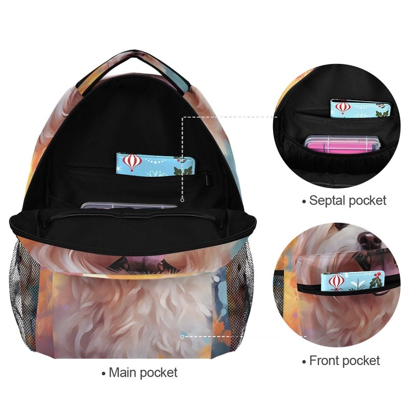 Dog Maltese High School Bag Backpack Bookbags Book Bags for