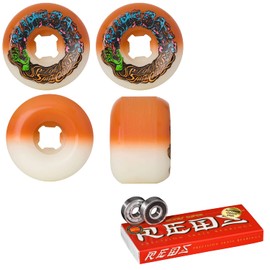 Slime Balls Skateboard Wheels 56mm Hariballs 95A White with Bones Super Reds