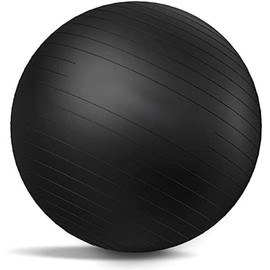Yoga Ball Exercise Ball - Anti-Burst Stability Ball for Workouts, Physical Therapy, Balance Ball Chair, Home Gym Fitness - Color: Black, Size: L(26ines/65cm/With Pump)