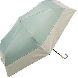 VICOS because Folding Umbrella, 19.7 inches (50 cm), Blocks Approximately 99.9% of UV Rays, Blocks 99.9% of Shading Rate, For Commuting to Work or School, Parasol, Rain or Shine, Women's, Fashionable, Green, Completely Blackout, PU Bi-Color, Mini