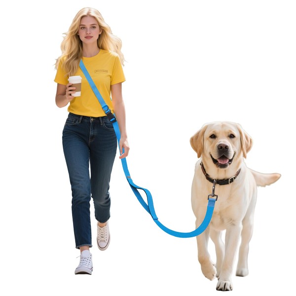 Hands Free Dog Leash,Galaxy Reflective Crossbody Leash, 6–9.5 ft Adjustable Heavy