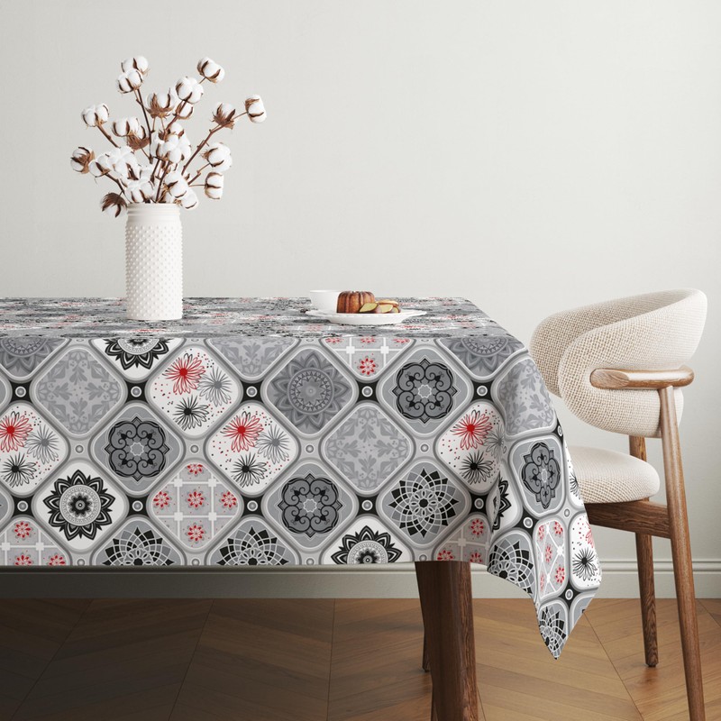 Martina Home JUCAR Oilcloth Tablecloth Grey 250 x 140 cm