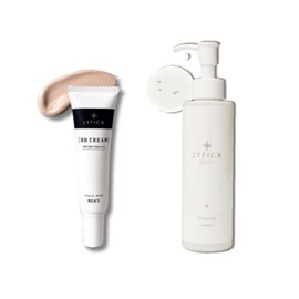 Levica Men's BB Cream and Cleansing Gel Set, SPF50+ PA++++, UV Protection, Sunscreen, Foundation, Ceramic, CICA Stains, Wrinkles, Dullness, Hypoallergenic, Sensitive Skin, Dry Skin, High Moisturizing