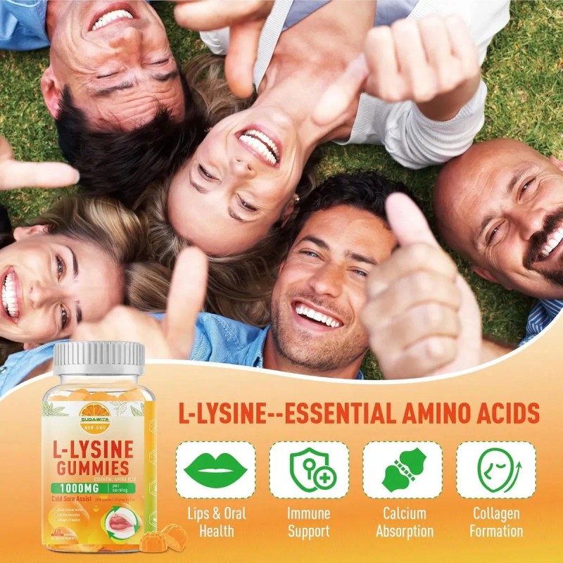 Gomitas Veganas de L-Lisina Sugawita con Vitamina C y Zinc