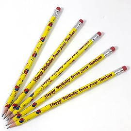 24 Happy Birthday from Your Teacher Yellow School Teacher Reward Pencils Primary Teaching Services