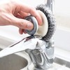 4PCS Stainless Steel Wool Scrubber with Handle, Dish Scrubber Cleaning