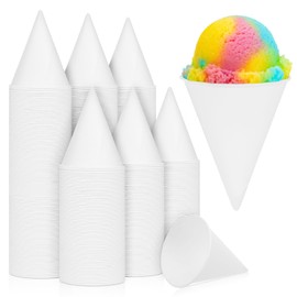 EupHHonycs 600 Pcs Paper Snow Cone Cups 4OZ White Thicken Disposable Cups Shaved Ice Cup for Water Dispenser Office Water Cooler Sports Teams Fundraiser