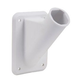Alberts 635190 Flagpole Holder on the Wall, Plastic, White, 126 x 88 mm, Mounting Pipe Diameter 30 mm