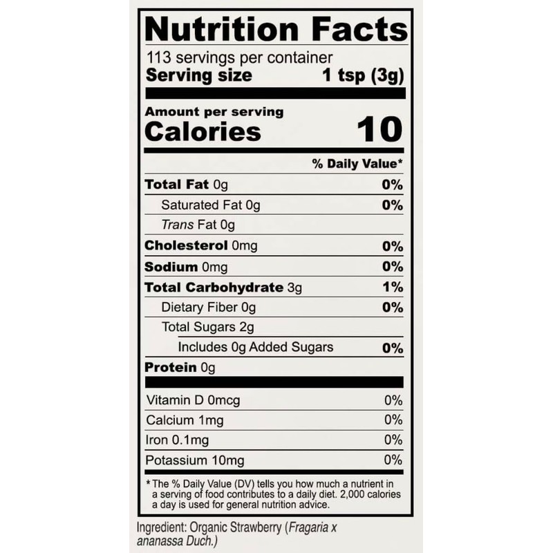 Anthony's Organic Strawberry Powder, 12 oz, Freeze Dried, Gluten Free,